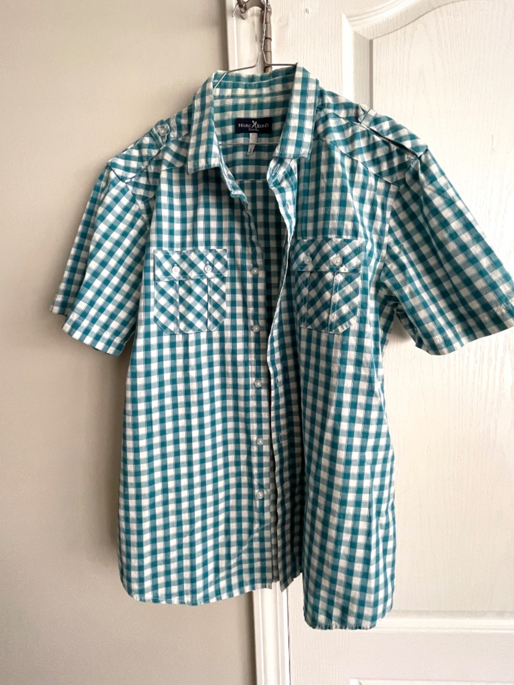 Marc Ecko Cut & Sew Men's Medium Plaid Button Down Shirt Size L